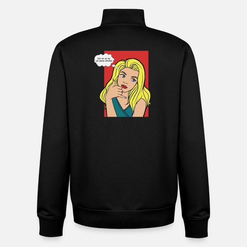 Pop-Art Blond mit Denkblase - Unisex Organic Zip Sweatshirt von Stanley/Stella - Schwarz