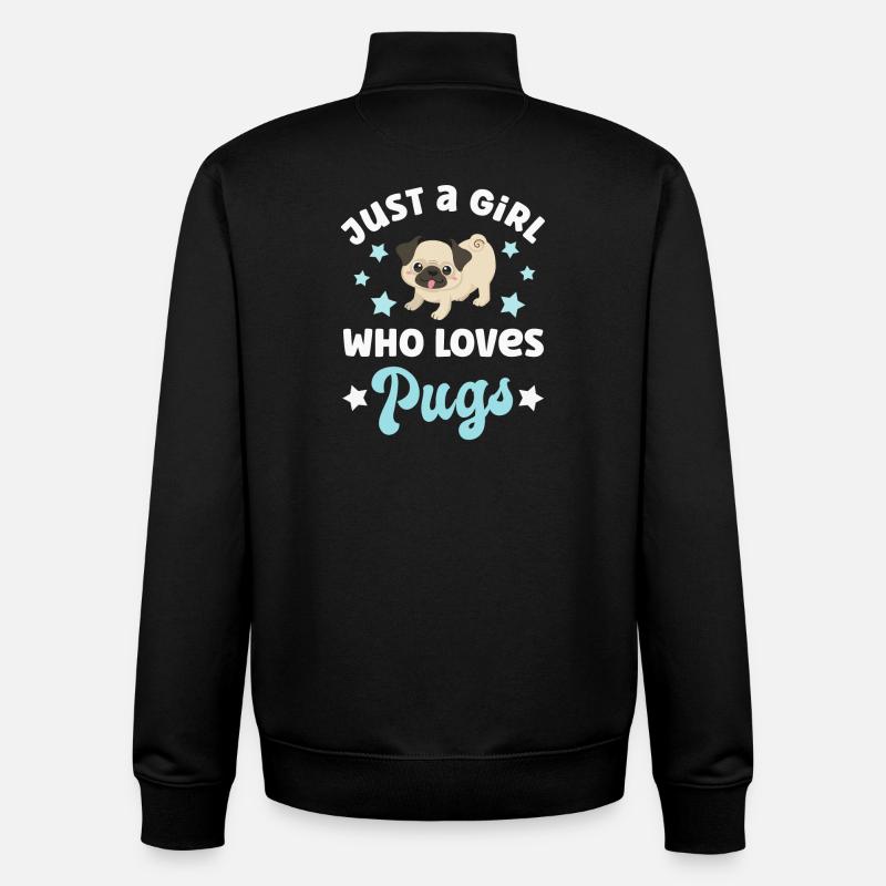 Hund Mops Möpse - Unisex Organic Zip Sweatshirt von Stanley/Stella - Schwarz