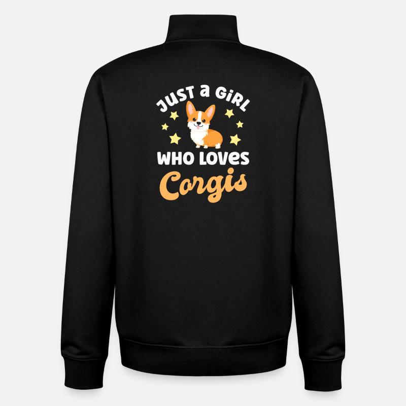Hund Corgi - Unisex Organic Zip Sweatshirt von Stanley/Stella - Schwarz