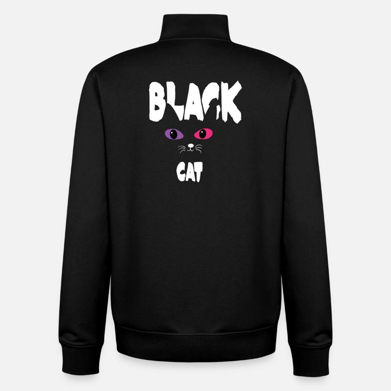 Schwarz Weiße Katze - Unisex Organic Zip Sweatshirt von Stanley/Stella - Schwarz