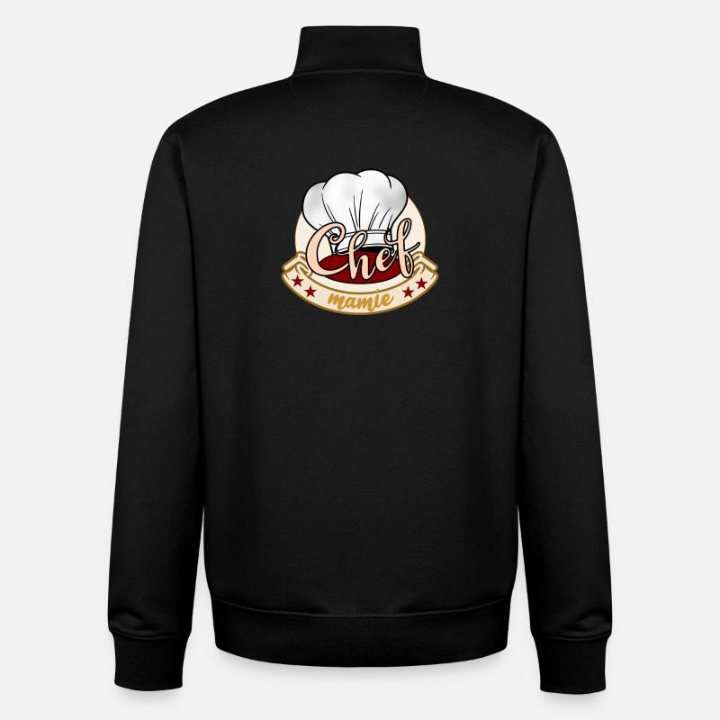 Chef cuisinier mamie - Sweat zippé unisexe en coton bio Stanley/Stella - noir