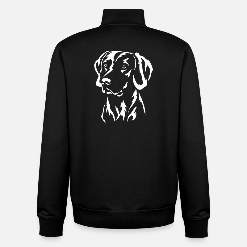 Weimaraner Kopf « Édition Noire » - Sweat zippé unisexe en coton bio Stanley/Stella - noir