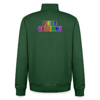 Regenbogen Lgbt Statement Homosexuell Beziehung - Unisex Organic Zip Sweatshirt von Stanley/Stella - Flaschengrün - Hinten - AI Model Male 185 dark (185cm)