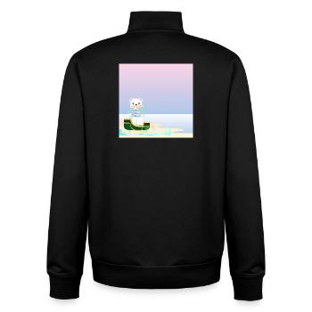 Winter Hintergrund - Eisbär am Meer - SCHLITTEN - Unisex Organic Zip Sweatshirt von Stanley/Stella - Schwarz - Hinten - AI Model Male 185 light (185cm)