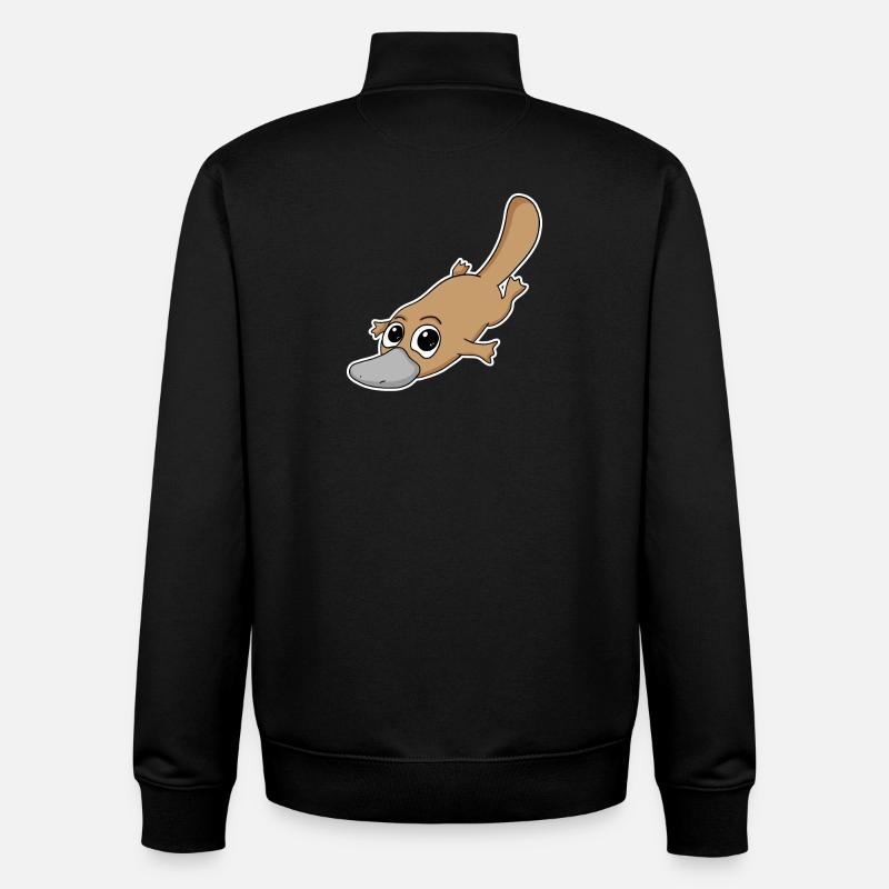 Ornithorynque - Sweat zippé unisexe en coton bio Stanley/Stella - noir