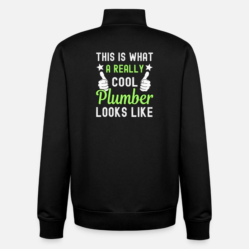 Plombier - Sweat zippé unisexe en coton bio Stanley/Stella - noir