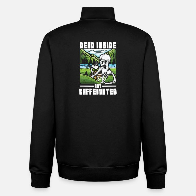 Dead inside but caffeinated - Unisex Organic Zip Sweatshirt von Stanley/Stella - Schwarz