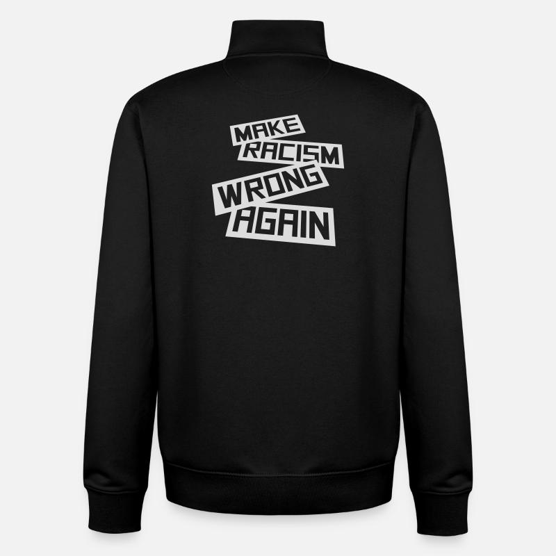 Rendre le racisme répréhensible - Sweat zippé unisexe en coton bio Stanley/Stella - noir