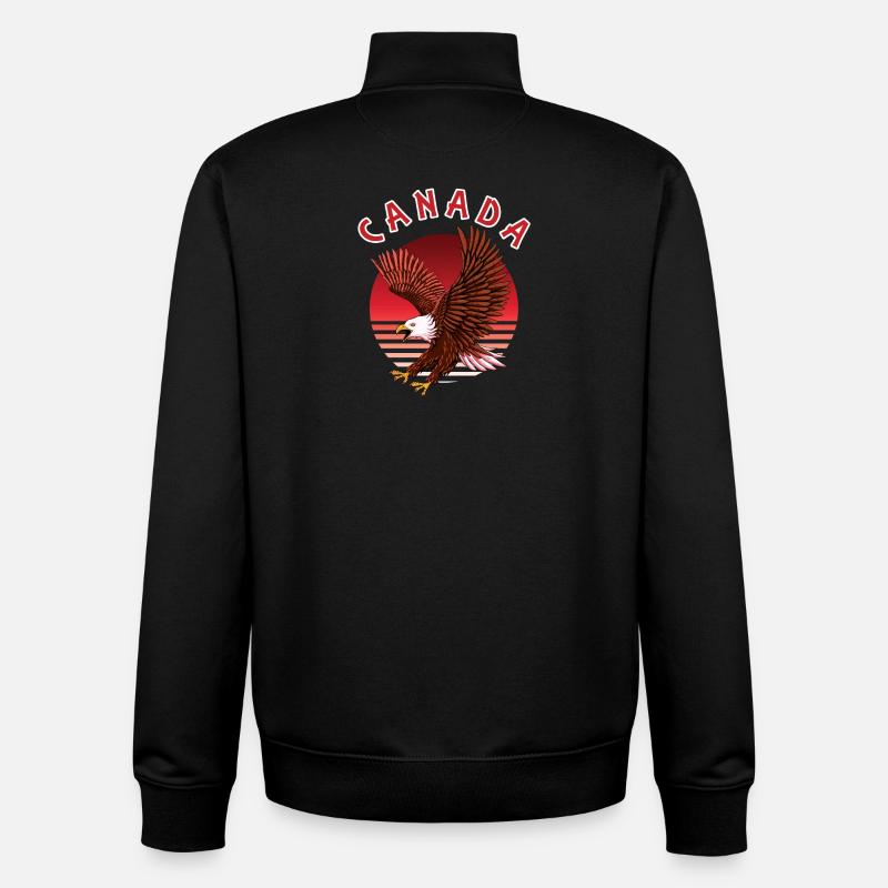 Canada Eagle - Unisex Organic Zip Sweatshirt by Stanley/Stella - black