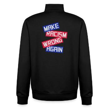 Rendre le racisme répréhensible - Sweat zippé unisexe en coton bio Stanley/Stella - noir - Dos - AI Model Male 185 light (185cm)