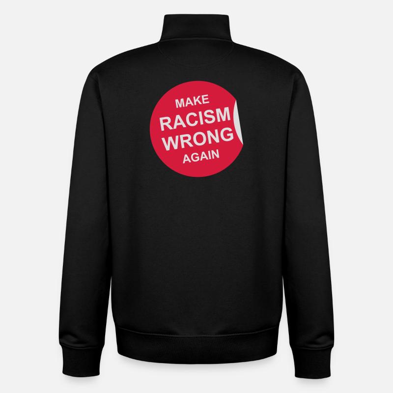 make racism wrong again - Unisex Organic Zip Sweatshirt von Stanley/Stella - Schwarz