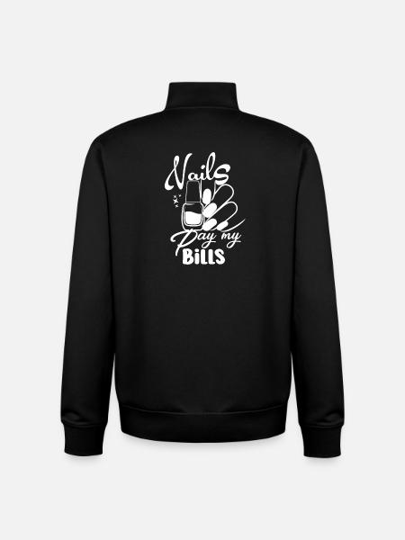 Nails Pay My Bills Manicure - Unisex Organic Zip Sweatshirt by Stanley/Stella - black