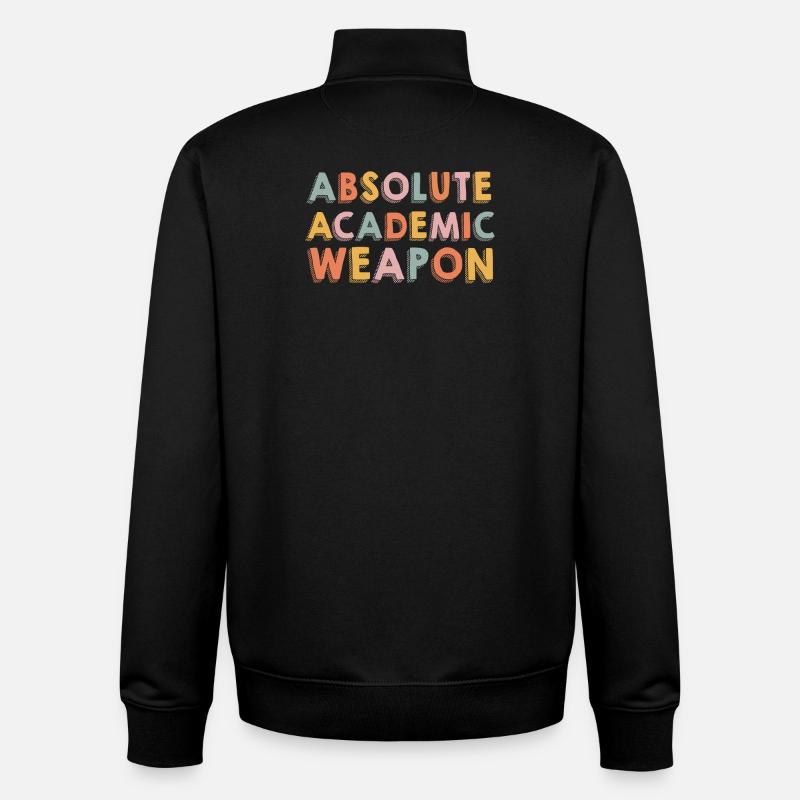 Students Absolute Academic Weapon - Unisex Organic Zip Sweatshirt by Stanley/Stella - black