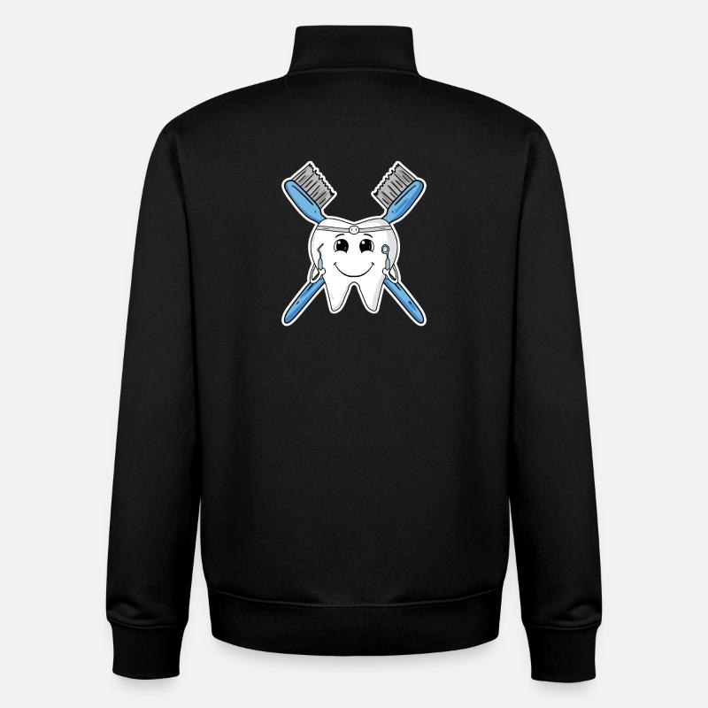 Dents dentaires - Sweat zippé unisexe en coton bio Stanley/Stella - noir