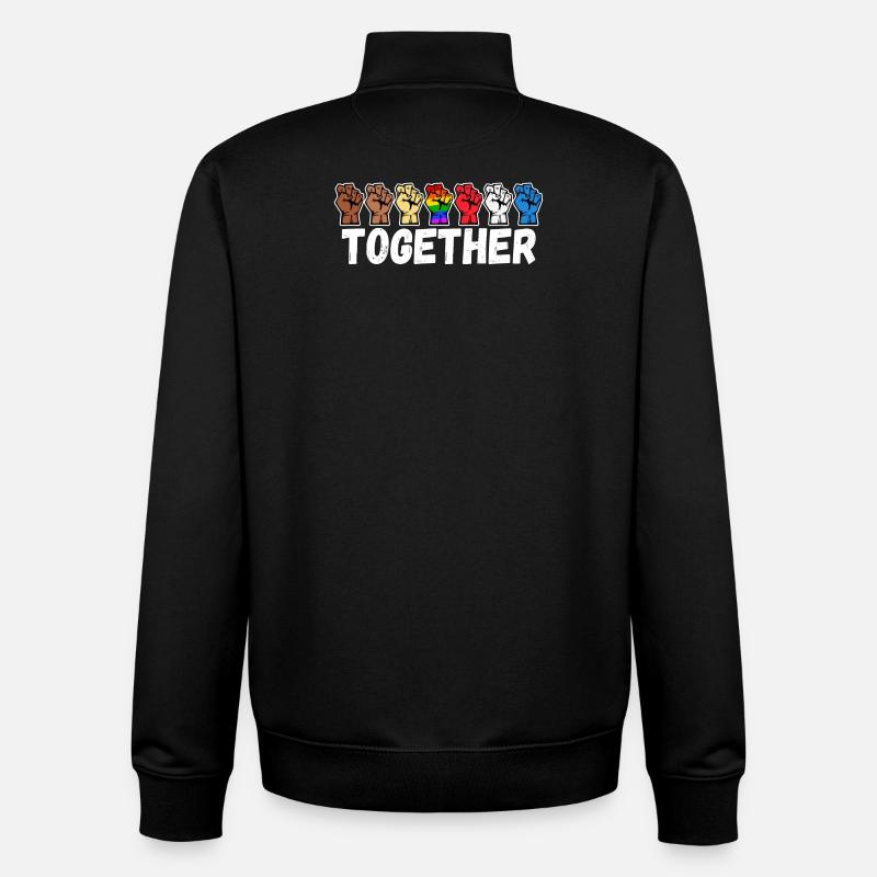 Equality Lgbt rainbow saying - Unisex Organic Zip Sweatshirt by Stanley/Stella - black