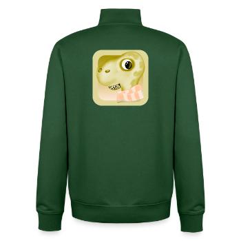 Dinosaurier Fieber Halsschmerzen WINTER ERKÄLTUNG - Unisex Organic Zip Sweatshirt von Stanley/Stella - Flaschengrün - Hinten - AI Model Male 185 dark (185cm)