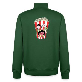 Popcorn Zombie Horreur - Sweat zippé unisexe en coton bio Stanley/Stella - vert bouteille - Dos - AI Model Male 185 dark (185cm)