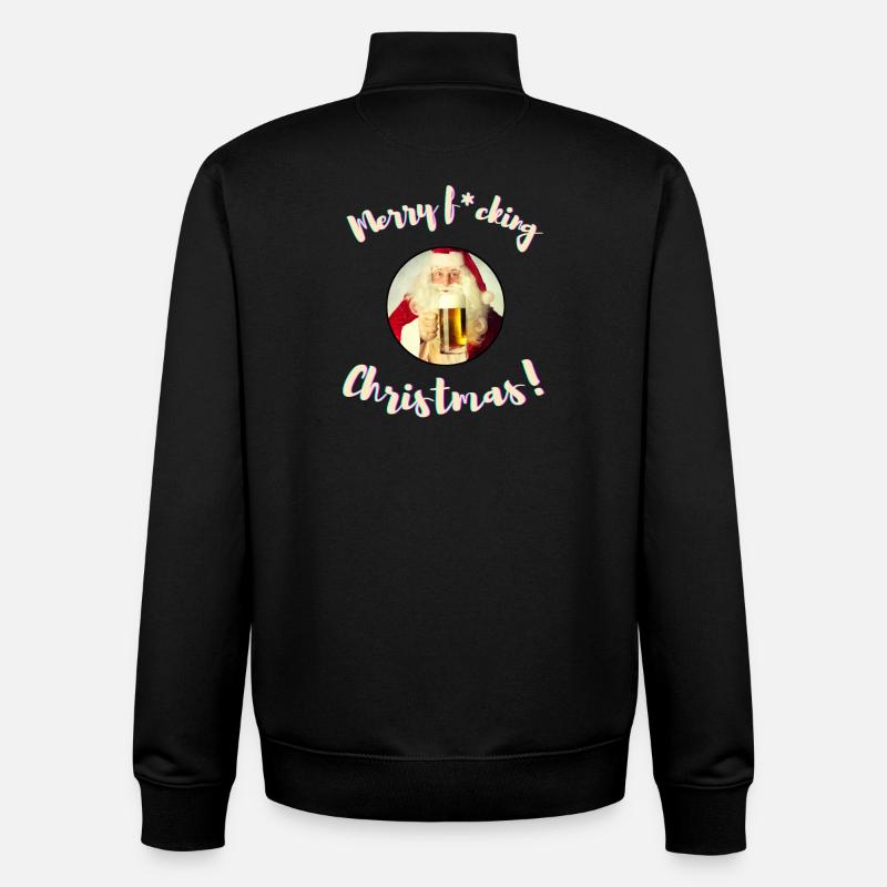 Joyeux Noël! (Censure) - Sweat zippé unisexe en coton bio Stanley/Stella - noir