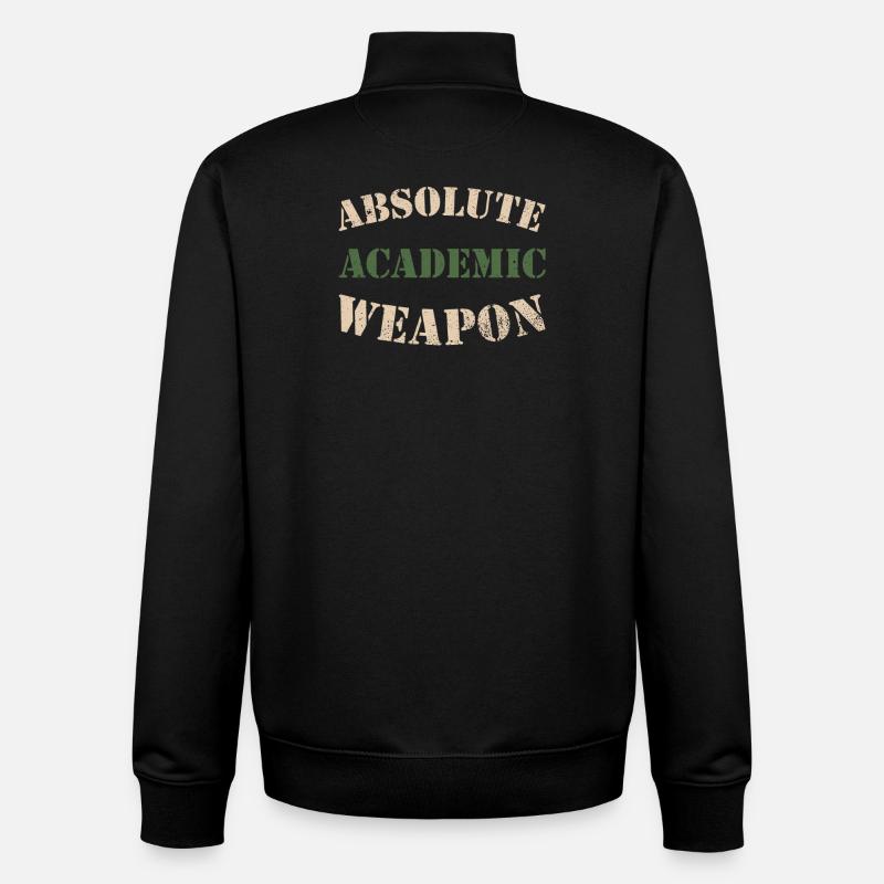 Students Absolute Academic Weapon - Unisex Organic Zip Sweatshirt by Stanley/Stella - black