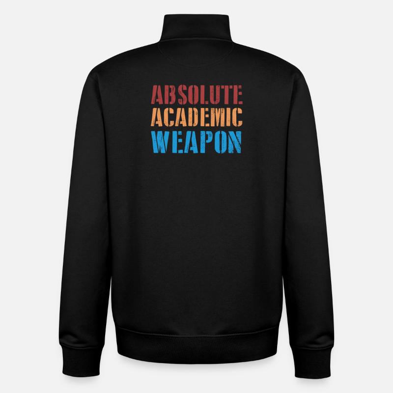 Studenten Absolute Academic Weapon - Unisex Organic Zip Sweatshirt von Stanley/Stella - Schwarz
