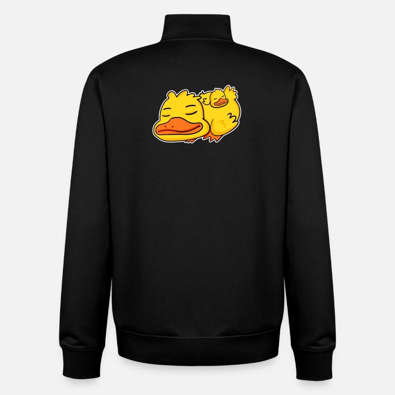 Famille - Canard avec bébé canard - Sweat zippé unisexe en coton bio Stanley/Stella - noir