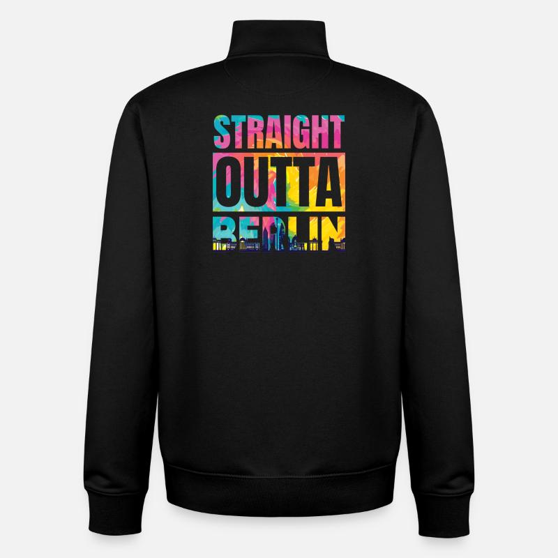 Directement de Berlin - Sweat zippé unisexe en coton bio Stanley/Stella - noir