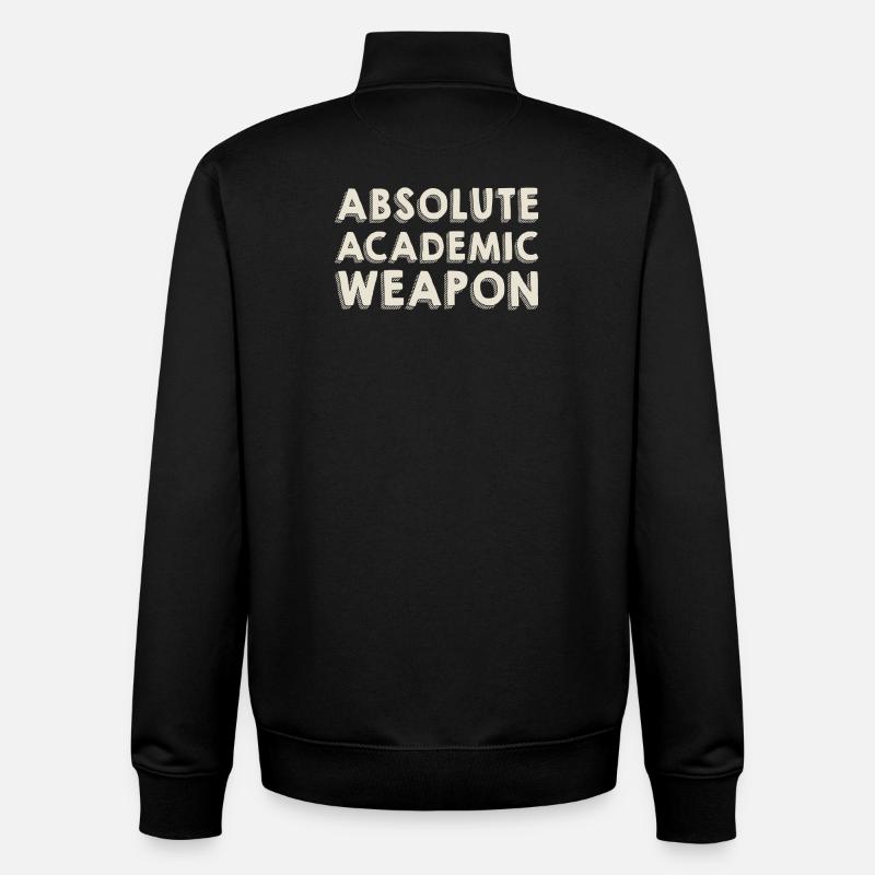 Students Absolute Academic Weapon - Unisex Organic Zip Sweatshirt by Stanley/Stella - black