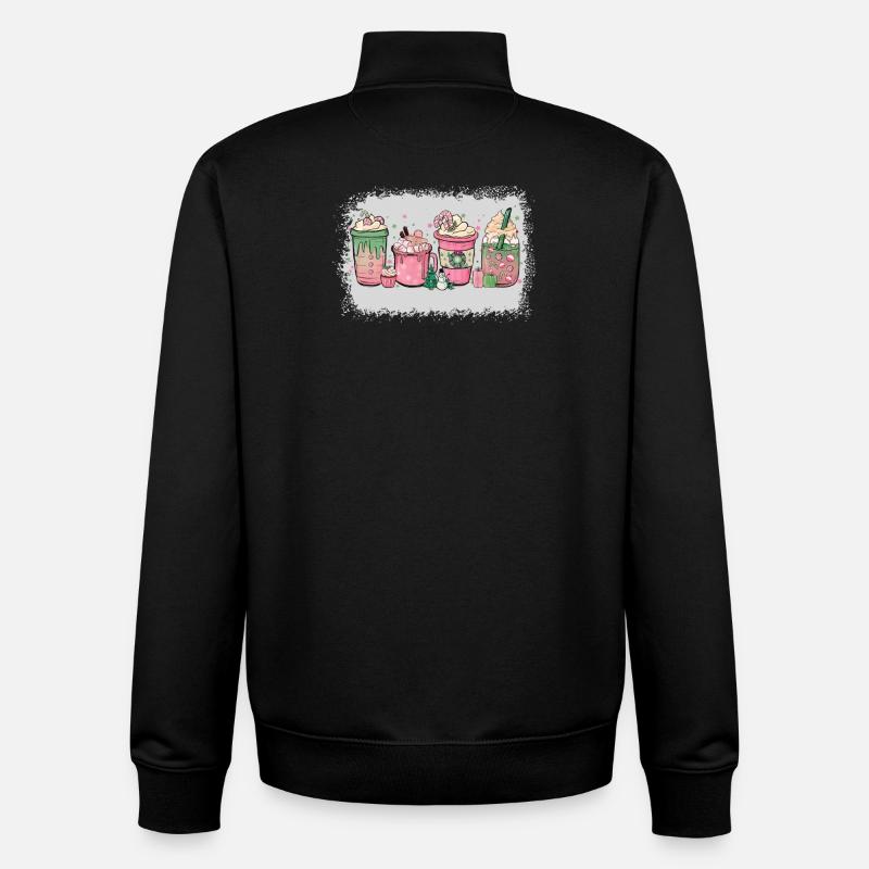 Cup Hot Chocolate Peppermint Mocha - Unisex Organic Zip Sweatshirt by Stanley/Stella - black