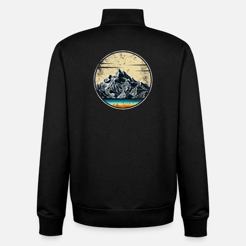 Alpine Sunset Panorama - Unisex Organic Zip Sweatshirt by Stanley/Stella - black