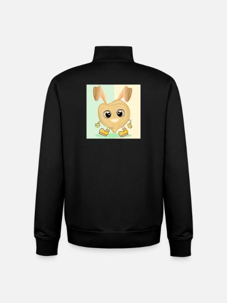 Chickpea Easter Bunny - Unisex Organic Zip Sweatshirt by Stanley/Stella - black