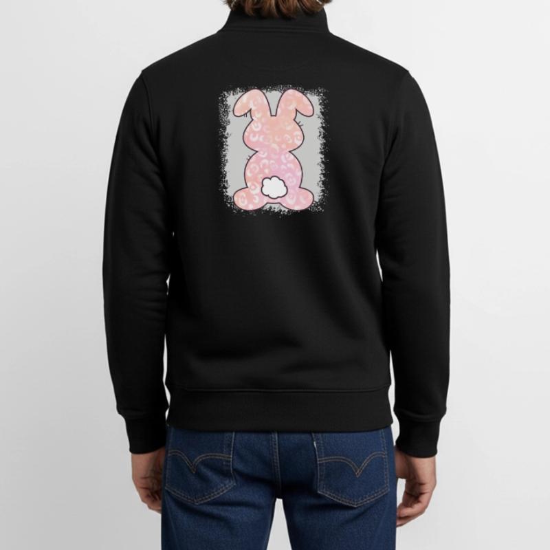 Leopard Print Bleached Easter Unisex Organic Zip Sweatshirt by Stanley/Stella