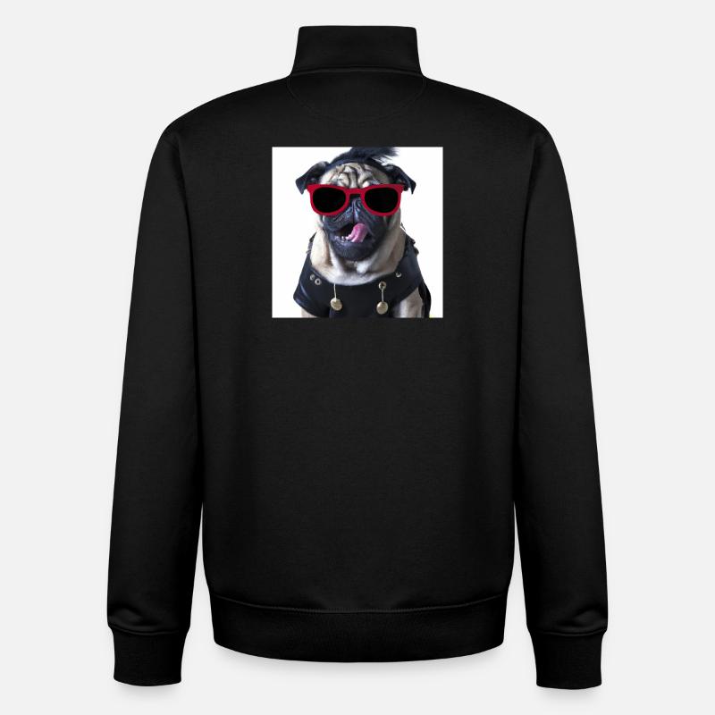 punk mops - Unisex Organic Zip Sweatshirt von Stanley/Stella - Schwarz