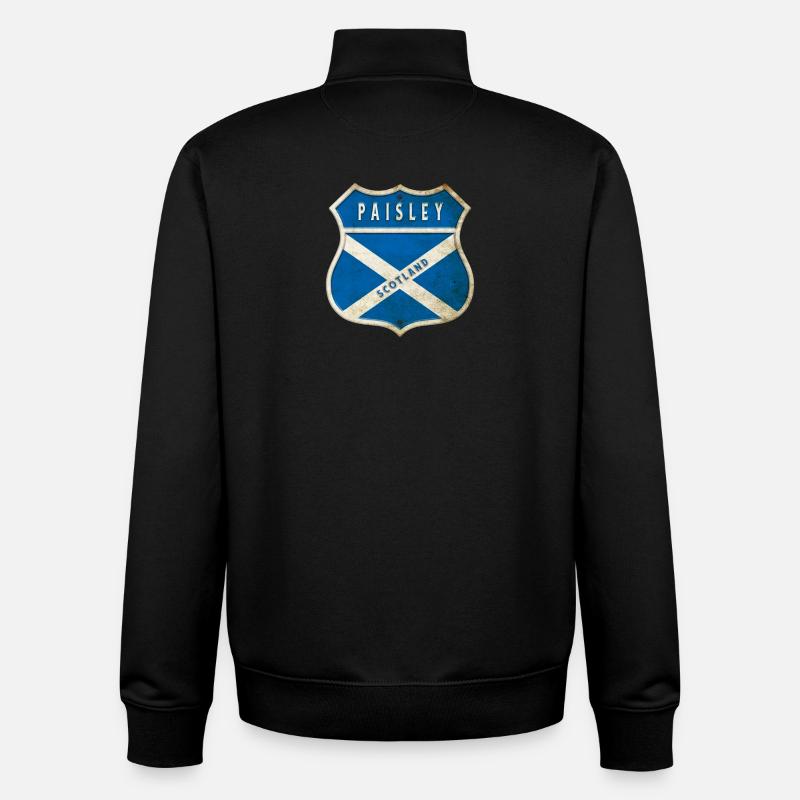 Motif du drapeau écossais Paisley - Sweat zippé unisexe en coton bio Stanley/Stella - noir