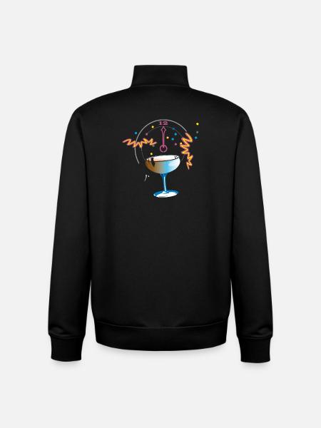 New Year's Toast Confetti - Unisex Organic Zip Sweatshirt by Stanley/Stella - black