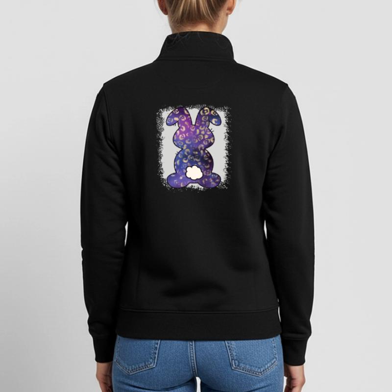 Leopard Print Bleached Easter Unisex Organic Zip Sweatshirt by Stanley/Stella