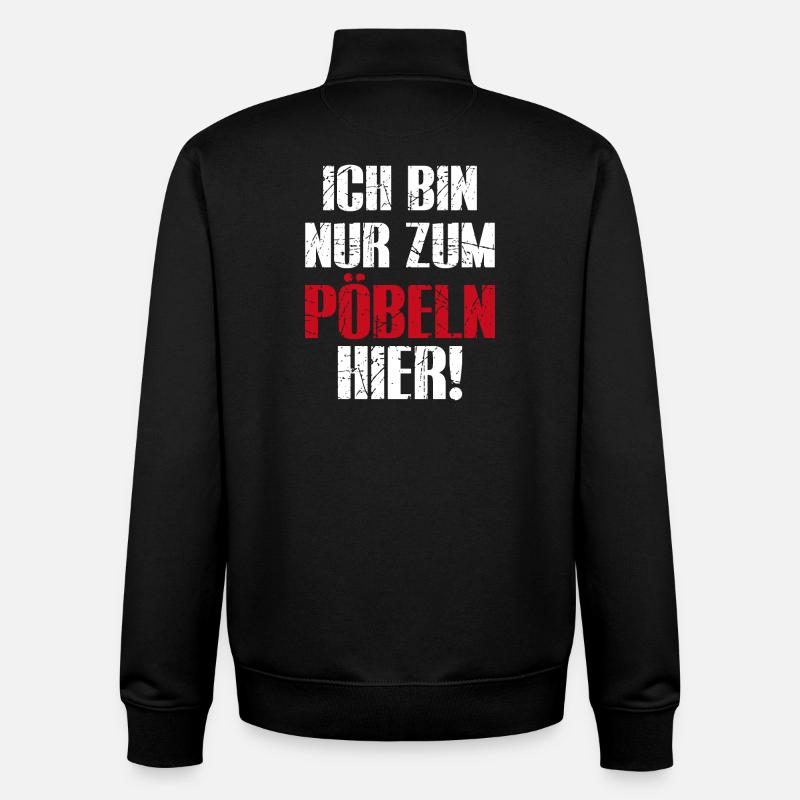 I'm only here to rabble - Unisex Organic Zip Sweatshirt by Stanley/Stella - black