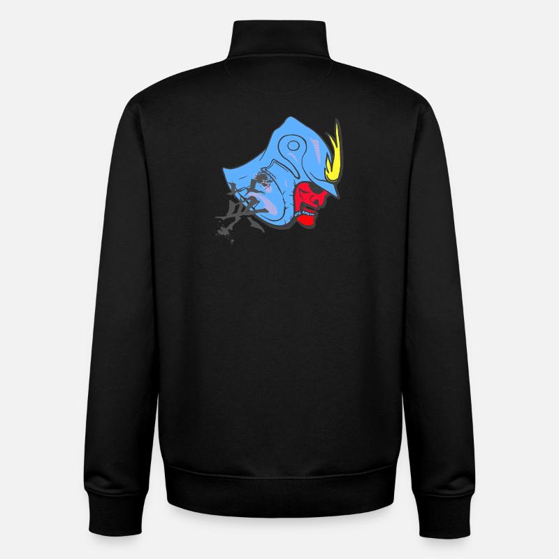 kanjizeichen „Mut“, Samureihelm - Unisex Organic Zip Sweatshirt von Stanley/Stella - Schwarz