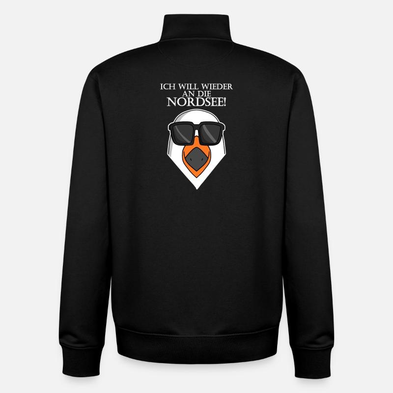 Nordsee Plattdeutsch Spruch Moin Möwe - Unisex Organic Zip Sweatshirt von Stanley/Stella - Schwarz