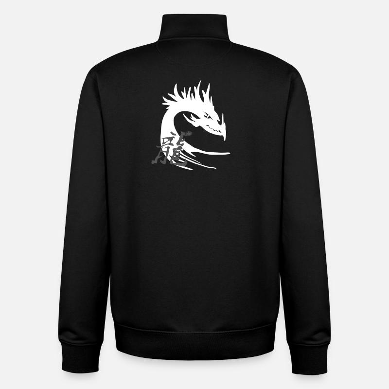 chinesische zeichen, Drachenkopf asiatisch - Unisex Organic Zip Sweatshirt von Stanley/Stella - Schwarz