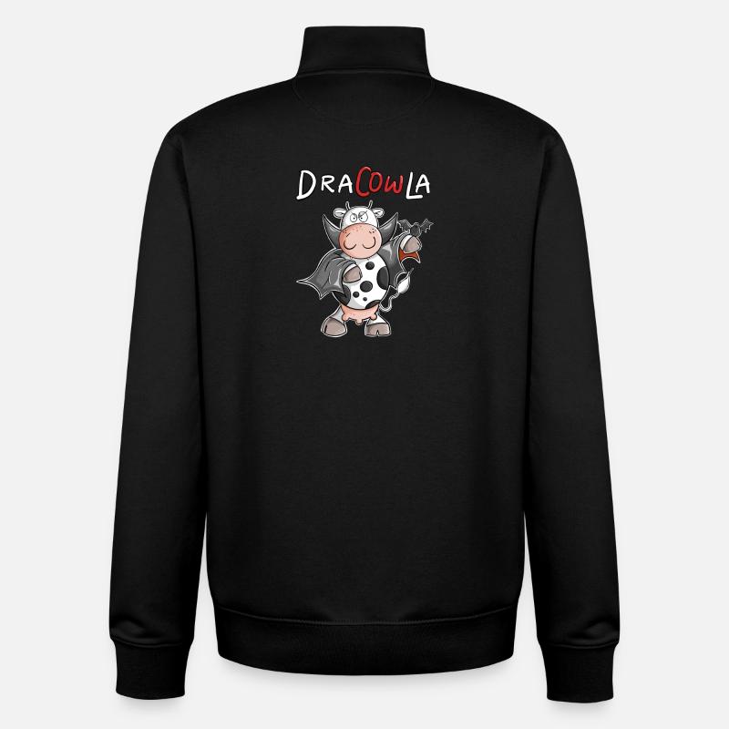 DraCOWla Drakula Kuh Halloween - Unisex Organic Zip Sweatshirt von Stanley/Stella - Schwarz