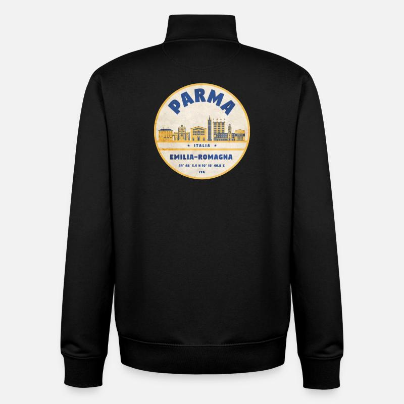 Parma Skyline Emilia Romagna Sticker - Unisex Organic Zip Sweatshirt by Stanley/Stella - black
