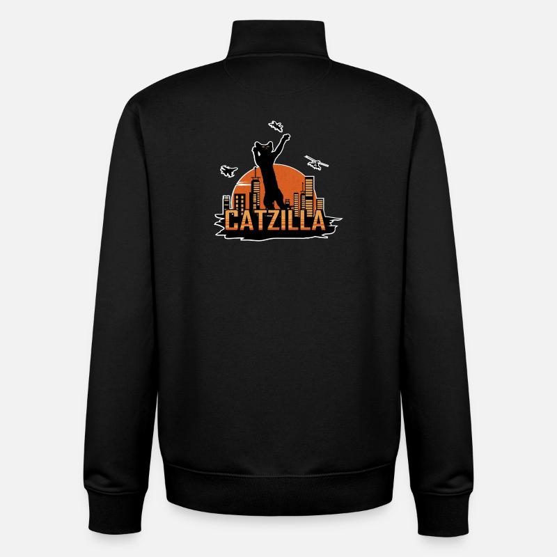 Catzilla - Unisex Organic Zip Sweatshirt von Stanley/Stella - Schwarz