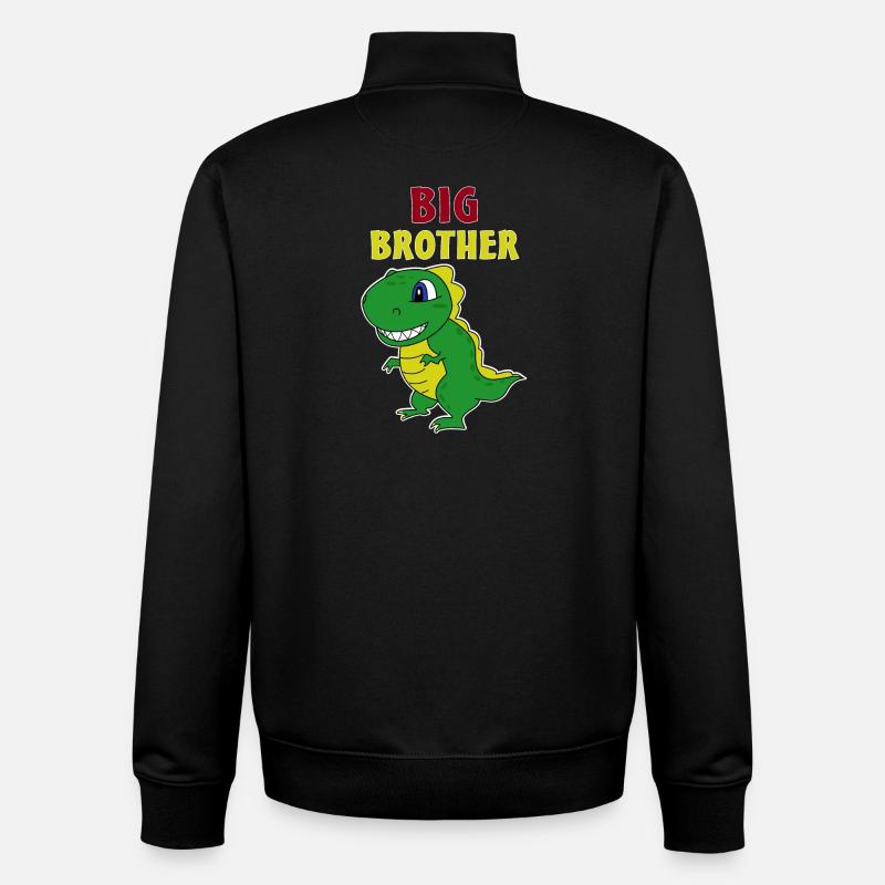 Großer Bruder Dinosaurier - Unisex Organic Zip Sweatshirt von Stanley/Stella - Schwarz