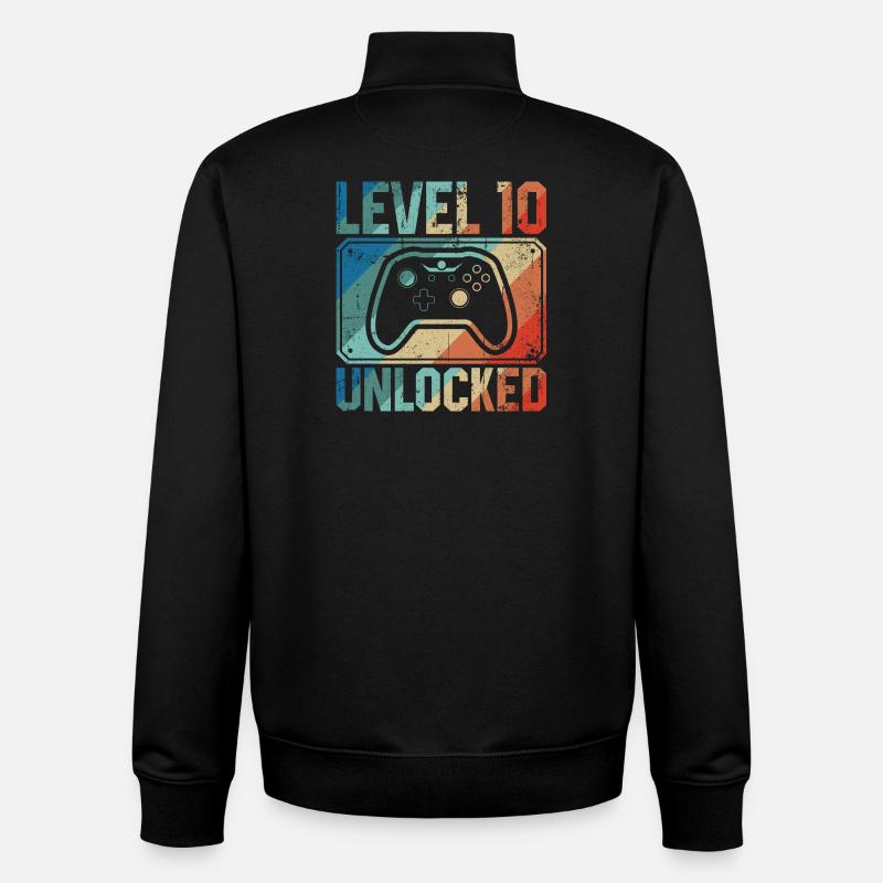 Level 10 Unlocked Controller - Unisex Organic Zip Sweatshirt by Stanley/Stella - black