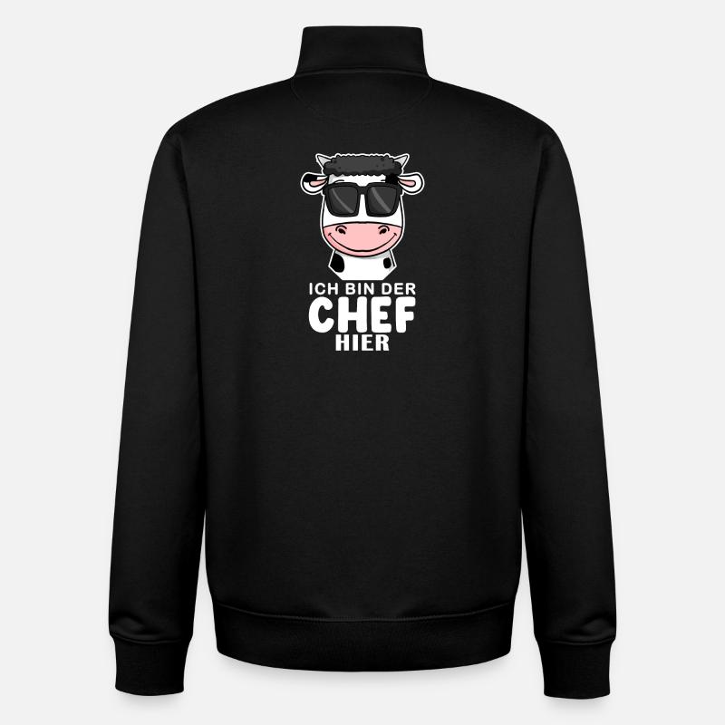 Cool Kuh Chef Spruch - Unisex Organic Zip Sweatshirt von Stanley/Stella - Schwarz