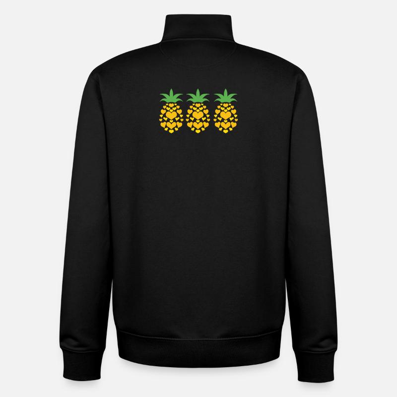 Ananas Herze Herz - Unisex Organic Zip Sweatshirt von Stanley/Stella - Schwarz