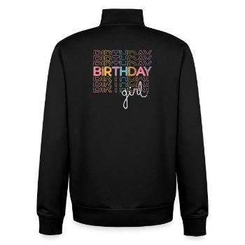 Neon Birthday Girl Graffiti - Unisex Organic Zip Sweatshirt by Stanley/Stella - black - Back - AI Model Male 185 light (185cm)