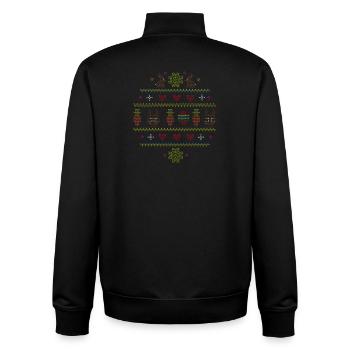 Easter motifs in knitting pattern style for Easter - Unisex Organic Zip Sweatshirt by Stanley/Stella - black - Back - AI Model Male 185 light (185cm)