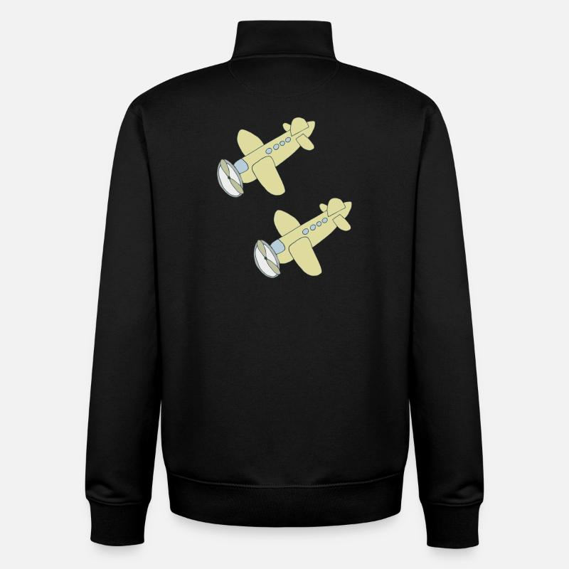Avion 2x - Sweat zippé unisexe en coton bio Stanley/Stella - noir