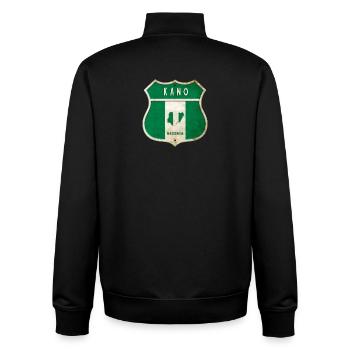 Design du drapeau de Kano Nigeria - Sweat zippé unisexe en coton bio Stanley/Stella - noir - Dos - AI Model Male 185 light (185cm)